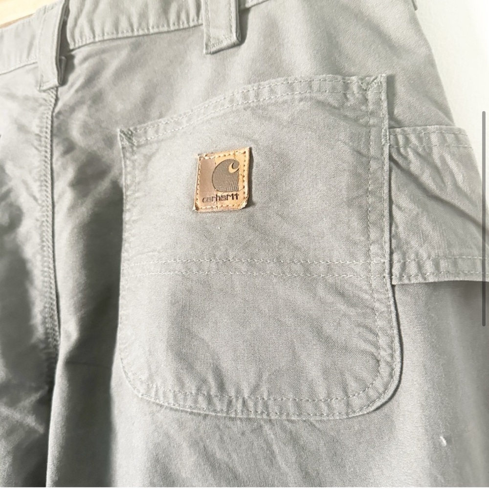 Carhartt Canvas Work Dungarees Loose Fit Pants B151 FAT Fatigue Gray 33 x 30 - Picture 4 of 11